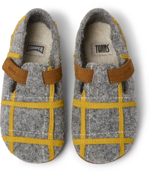 Camper Slipper “ Twins “ In Grau – Gelb 4