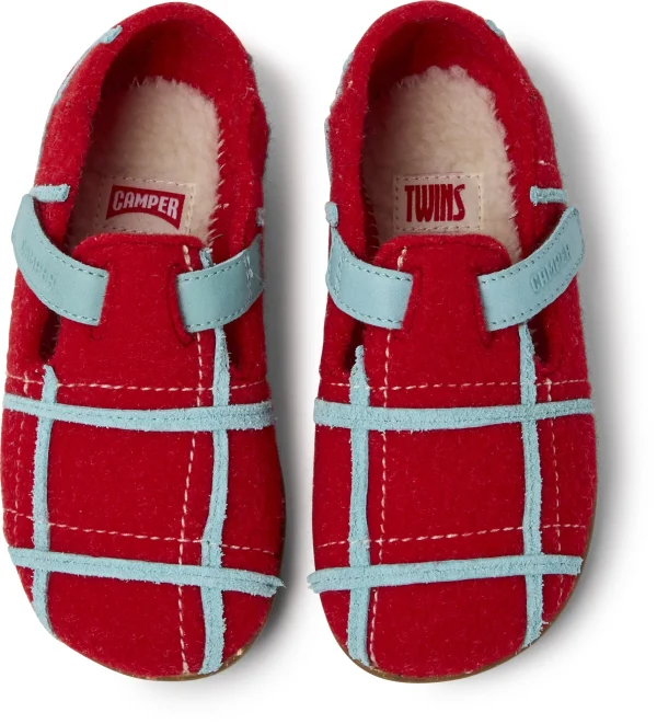 Camper Slipper “ Twins “ In Rot- Blau 4